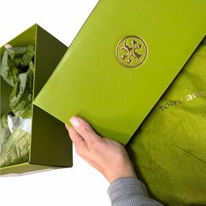 Tory Burch Lime Green Logo Storage Box